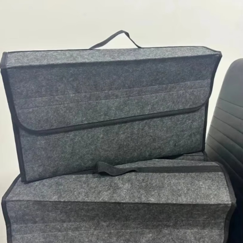 Car Trunk Organizer Foldable Storage Box - 차량 트렁크 정리함, 펠트 소재, 접이식