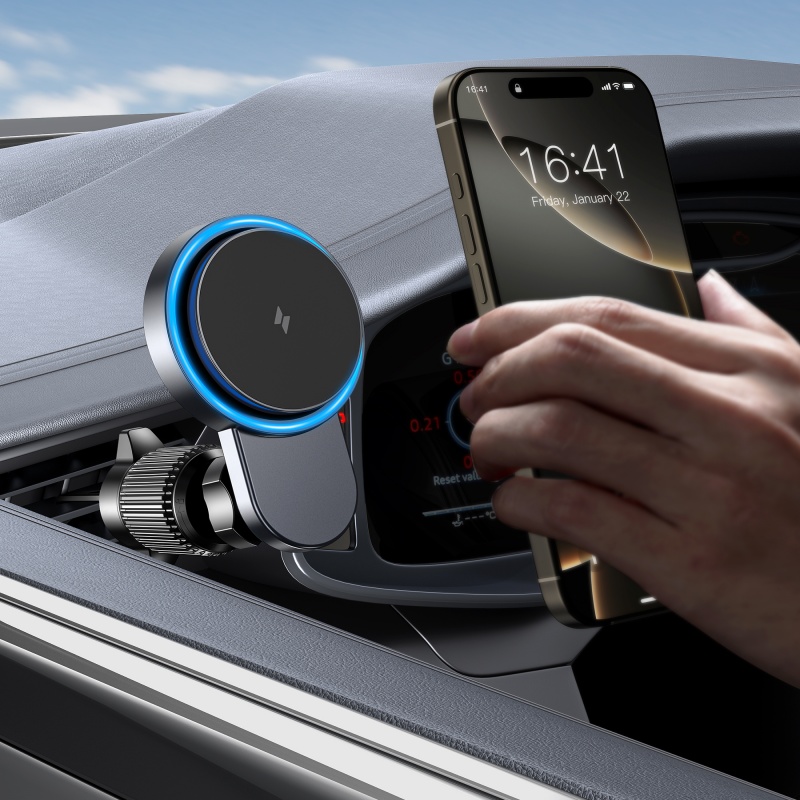 Wireless Car Charger Mount Fast Charging - 냉각 팬이 있는 자기 무선 차량용