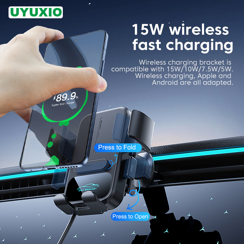 Wireless Car Charger Mount Fast Charging - UYUXIO 에어벤트 차량용 핸드폰 거치대 15W
