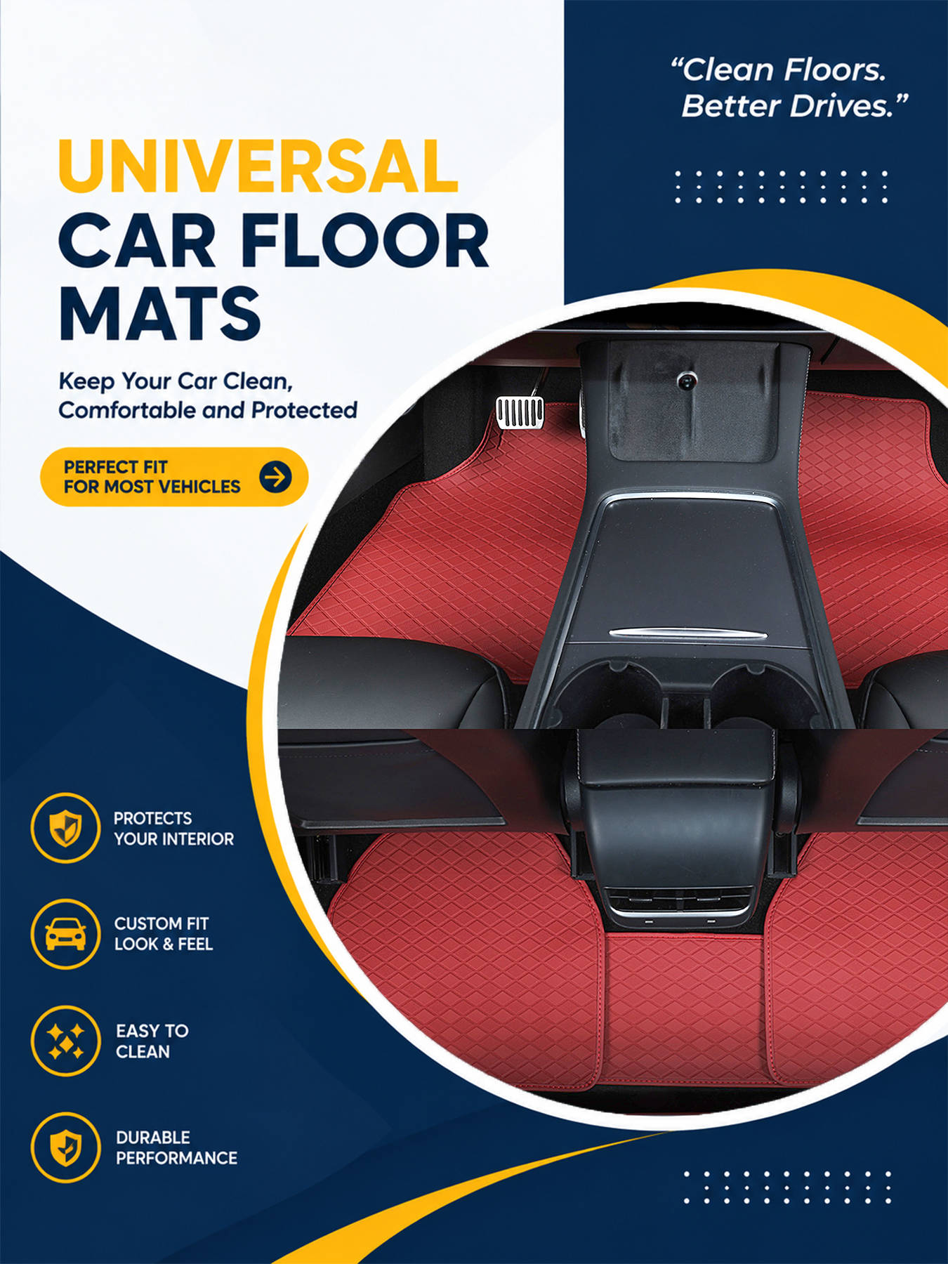 Car Floor Mats Universal Waterproof Leather - 차량용 플로어 매트 풀 세트, 모든