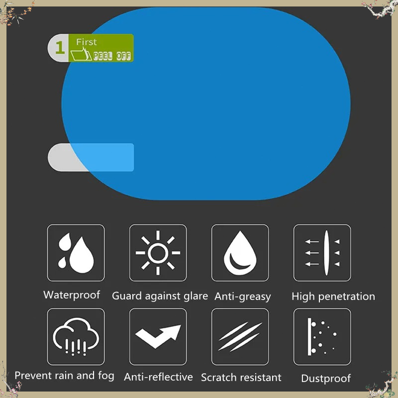 Anti Glare Car Rearview Mirror Film - 2Pcs 자동차 백미러 필름 안티 안개