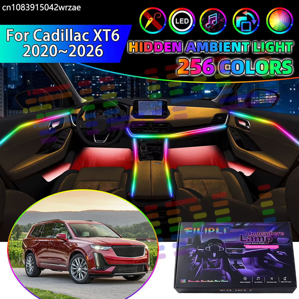 Led Ambient Interior Car Lights App Control - 캐딜락 XT6 2020~2026 2021 2022용 RGB