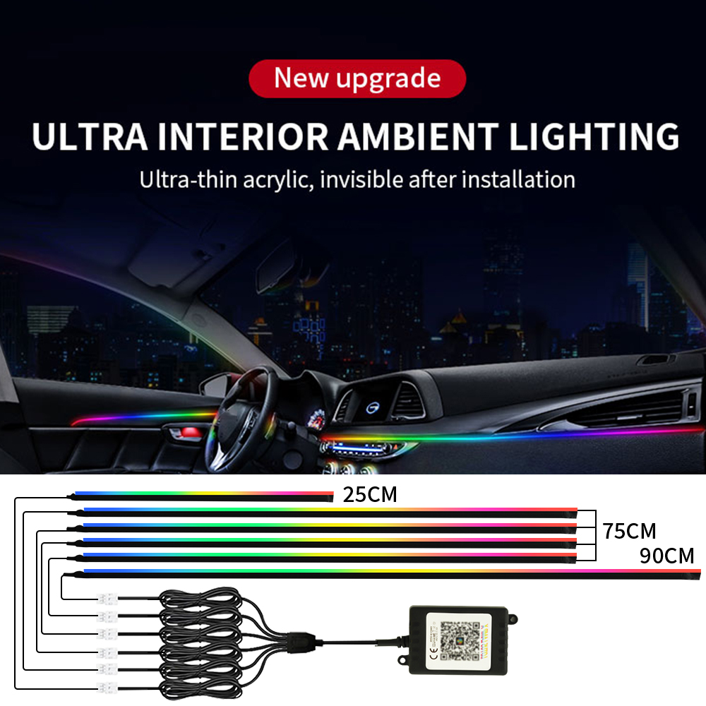 자동차 실내 심포니 LED 앰비언트 라이트 아크릴 키트 - Led Ambient Interior Car Lights App Control 리뷰 및 가격