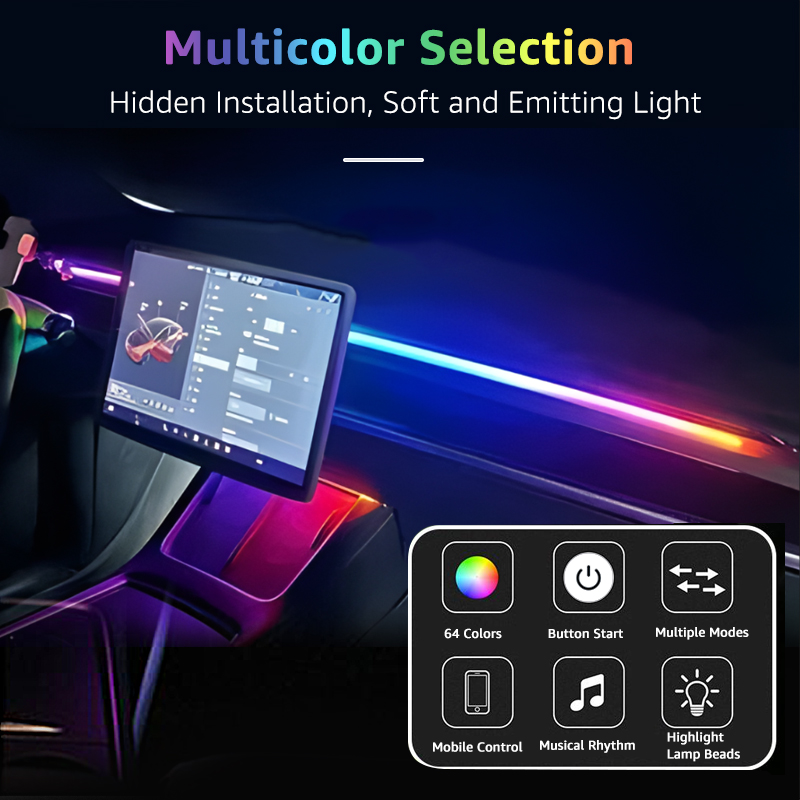 LED 자동차 주변 조명, 전면 대시 보드 앞 유리,  - Led Ambient Interior Car Lights App Control 리뷰 및 가격