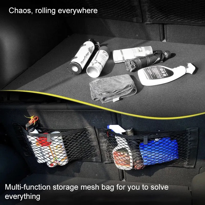 자동차 뒷좌석 트렁크 좌석 탄성 스트링 그물 매직 스티 - Car Trunk Organizer Foldable Storage Box 리뷰 및 가격