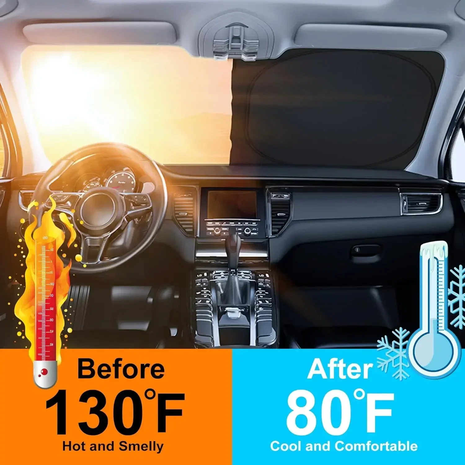 새로운 여름용 자동차 앞유리 차양막 햇빛 가리개 접이식 - Car Accessories 리뷰 및 가격