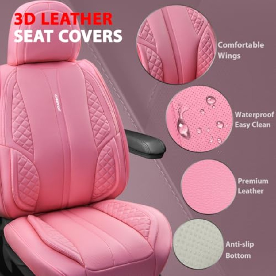 나파 핑크 PU 가죽 자동차 시트 커버 풀세트 (여성용 - Leather Car Seat Covers Full Set Universal 리뷰 및 가격