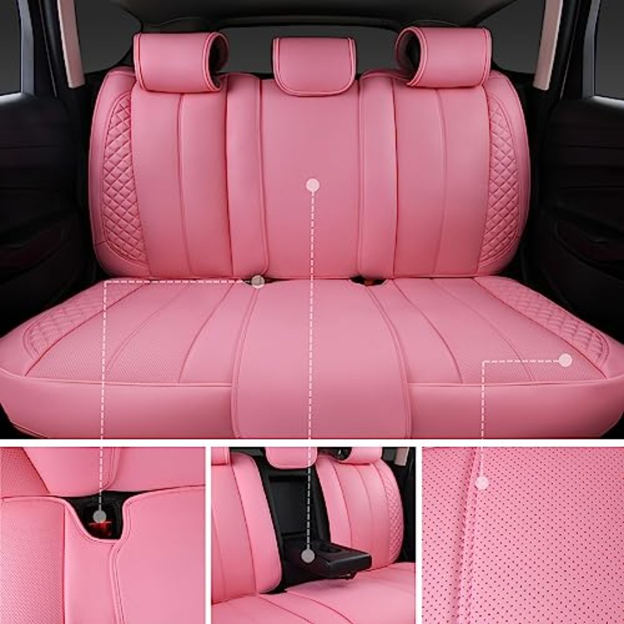 나파 핑크 PU 가죽 자동차 시트 커버 풀세트 (여성용 - Leather Car Seat Covers Full Set Universal 리뷰 및 가격