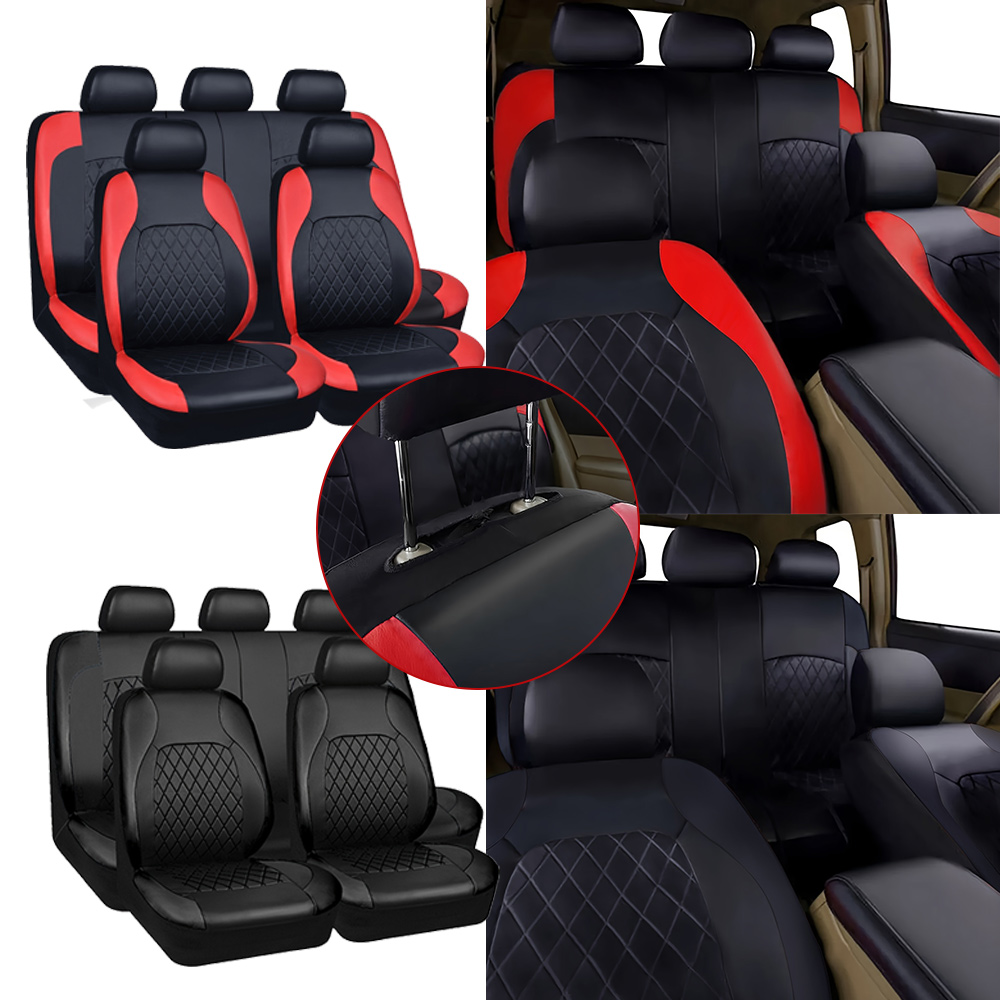 자동차 시트커버 퀼트 다이아몬드 패턴 인조가죽 느낌 전 - Leather Car Seat Covers Full Set Universal 리뷰 및 가격