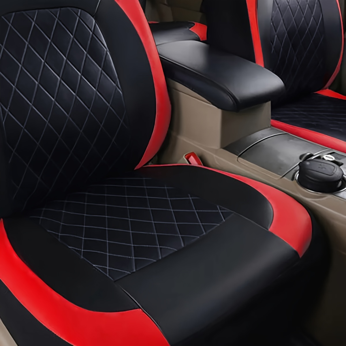 자동차 시트커버 퀼트 다이아몬드 패턴 인조가죽 느낌 전 - Leather Car Seat Covers Full Set Universal 리뷰 및 가격
