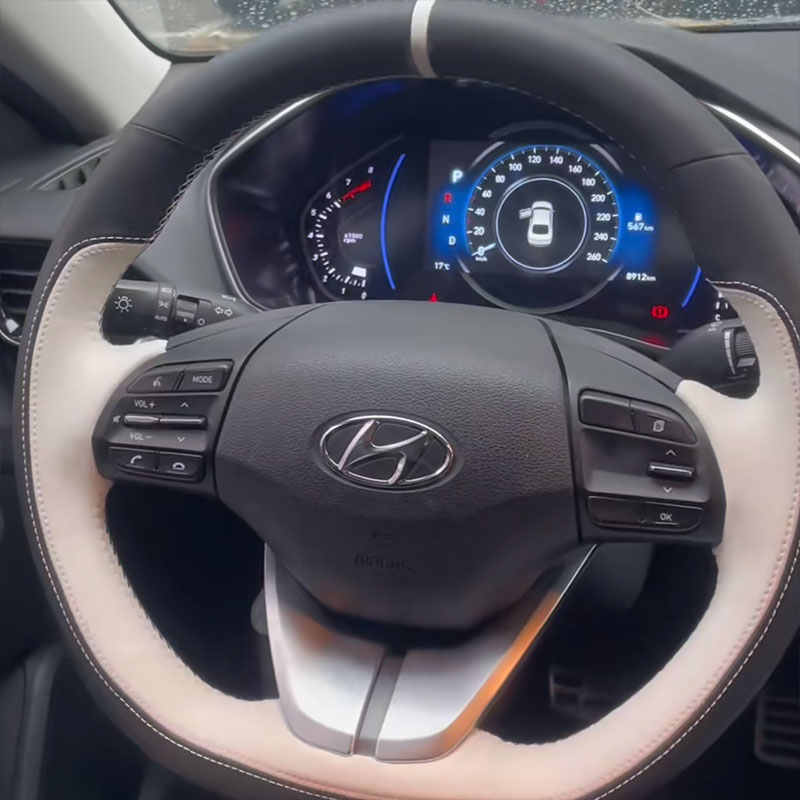 핸드 스티치 논슬립 블랙 천연 가죽 카본 파이버 자동차 - Car Steering Wheel Cover Anti Slip Breathable 리뷰 및 가격