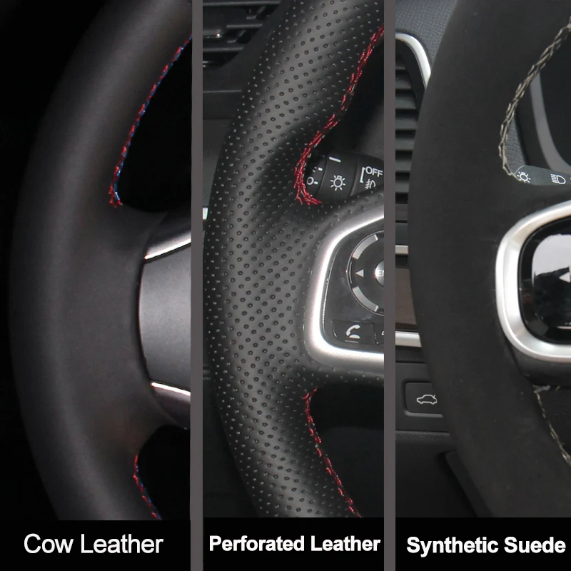 핸드 스티치 논슬립 블랙 천연 가죽 카본 파이버 자동차 - Car Steering Wheel Cover Anti Slip Breathable 리뷰 및 가격