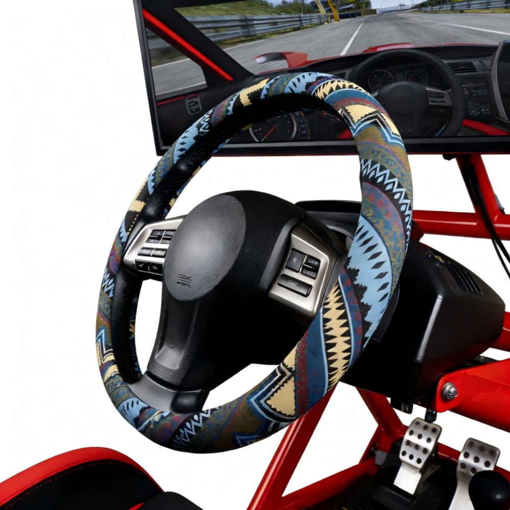 보헤미안 스타일 린넨 자동차 핸들 커버, 37-38cm - Car Steering Wheel Cover Anti Slip Breathable 리뷰 및 가격
