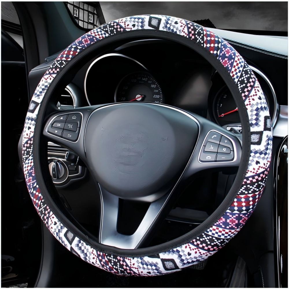 보헤미안 스타일 린넨 자동차 핸들 커버, 37-38cm - Car Steering Wheel Cover Anti Slip Breathable 리뷰 및 가격