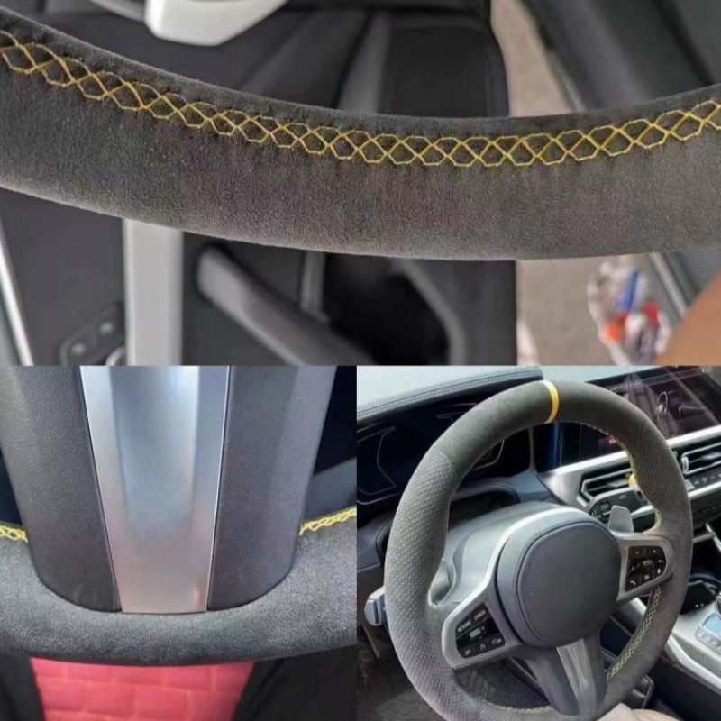 맞춤형 미끄럼 방지 가죽 스웨이드 M 스포츠 M3 E9 - Car Steering Wheel Cover Anti Slip Breathable 리뷰 및 가격