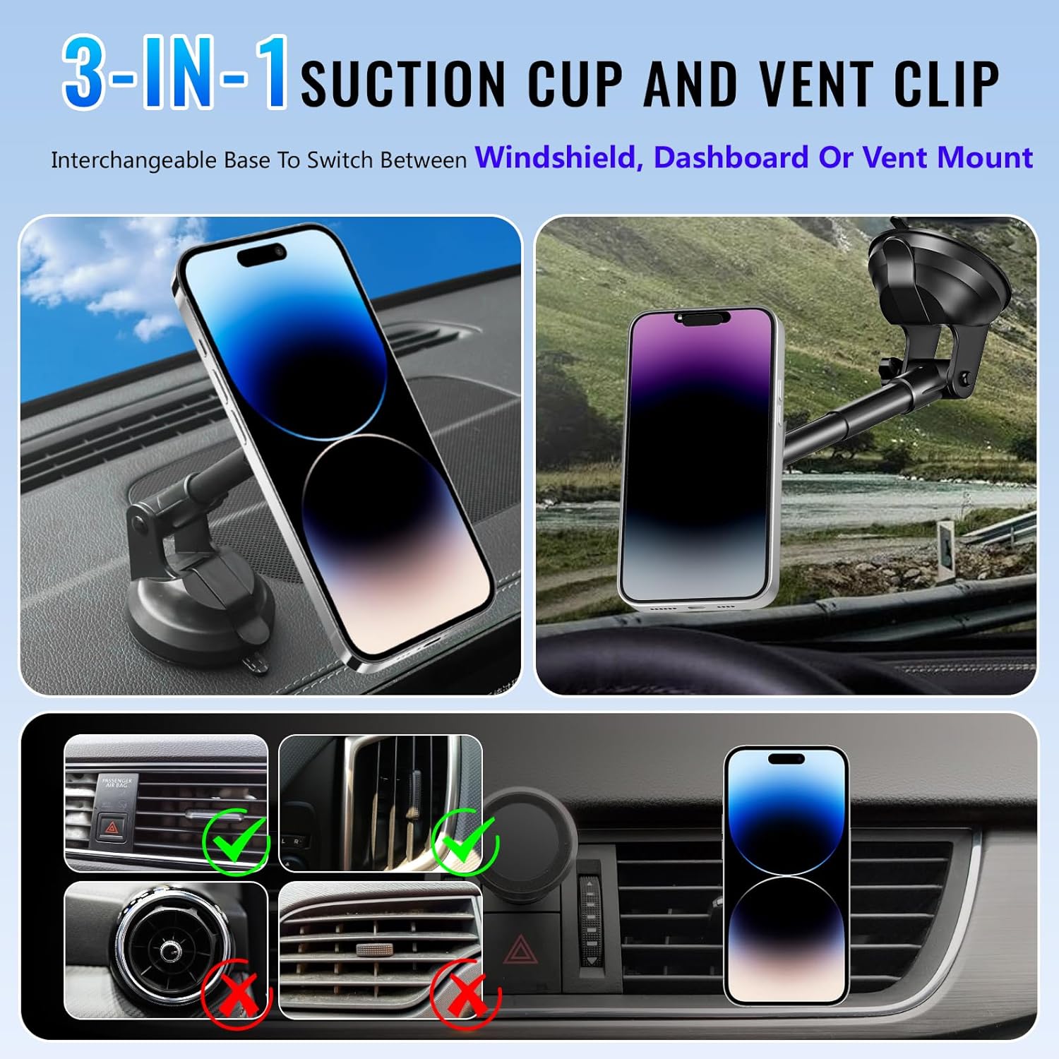 UYUXIO 15W 고속 충전 차량용 대시보드 마그네틱 - Wireless Car Charger Mount Fast Charging 리뷰 및 가격