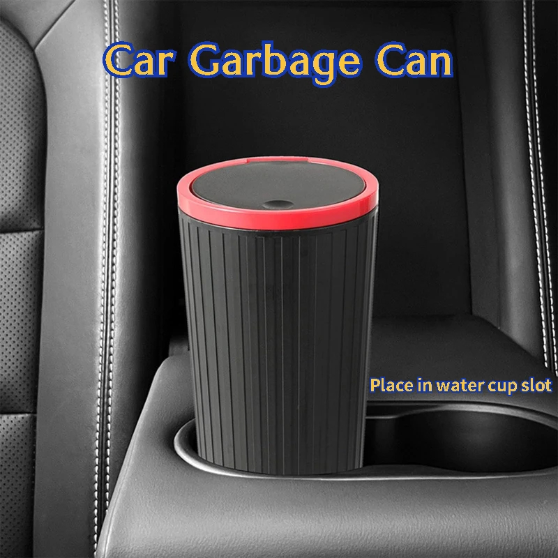 자동차 쓰레기통, 프레스 스위치 타입, 원형 뚜껑 보관 - Waterproof Car Trash Can With Lid 리뷰 및 가격