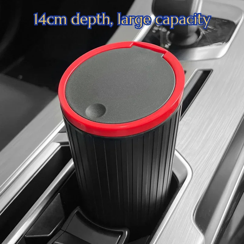 자동차 쓰레기통, 프레스 스위치 타입, 원형 뚜껑 보관 - Waterproof Car Trash Can With Lid 리뷰 및 가격