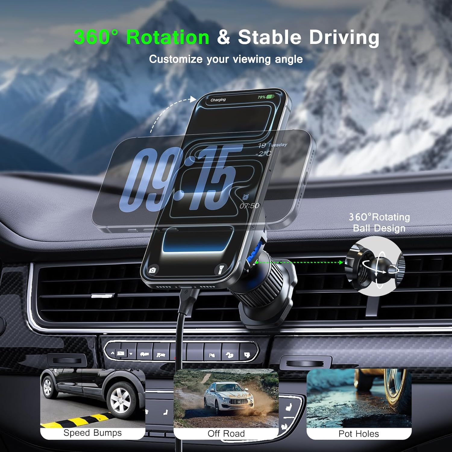 UYUXIO 소비자 가전 마그네틱 에어벤트 무선 차량용 - Wireless Car Charger Mount Fast Charging 리뷰 및 가격