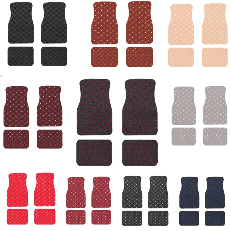 자동차 바닥 매트 4PCS 유니버설 PU 가죽 방수 자 - Car Floor Mats Universal Waterproof Leather 리뷰 및 가격