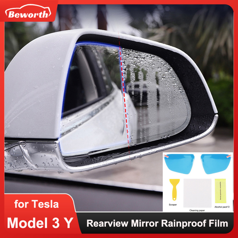 테슬라 모델 3 Y 2023 용 2pcs 백미러 방수  - Anti Glare Car Rearview Mirror Film 리뷰 및 가격
