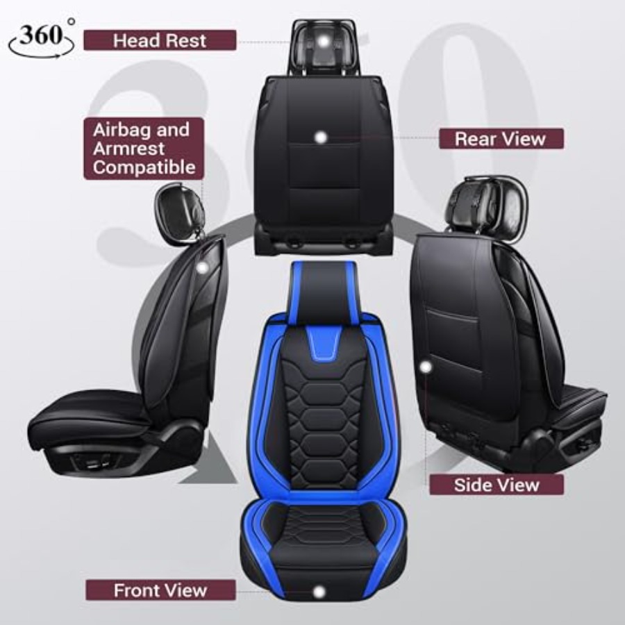 SUV, 세단, 픽업트럭용 카시트 커버 풀세트, 허니콤 - Leather Car Seat Covers Full Set Universal 리뷰 및 가격